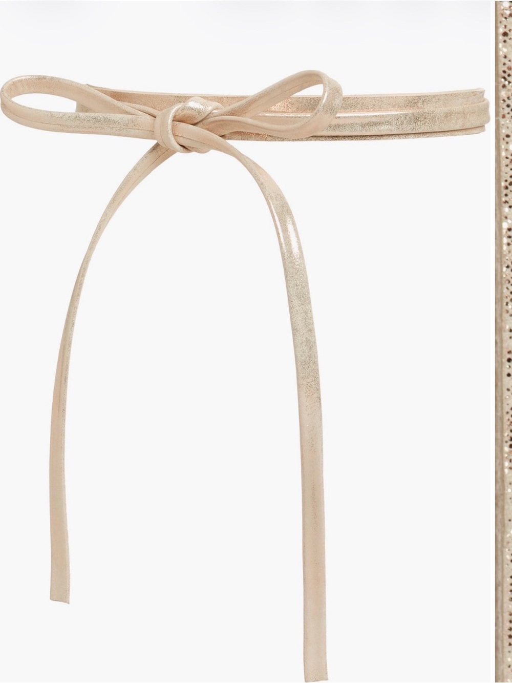 ADA Skinny Rose Gold Metallic Leather Belt NWT ONE Size